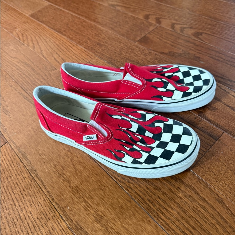 Vans Red and Black Sneakers Authentic Style